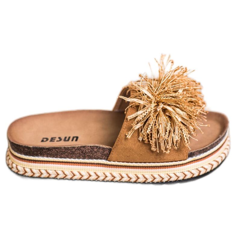 SHELOVET Pantofole Alla Moda Con Frange marrone