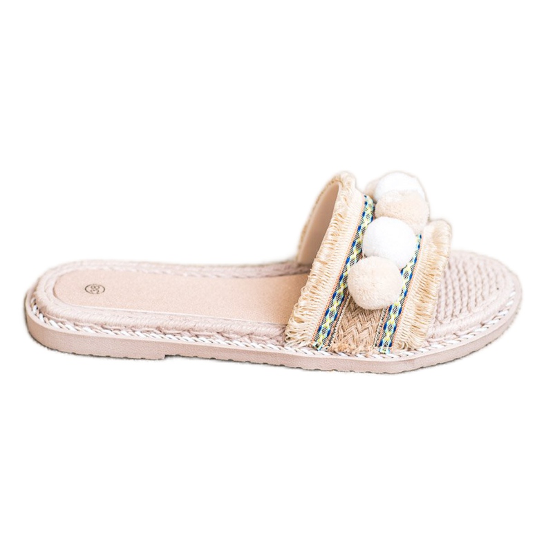 SHELOVET Pantofole Con Pompon marrone