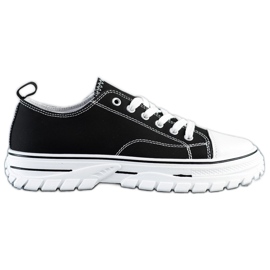 SHELOVET Sneakers Con Ecopelle Sulla Piattaforma nero