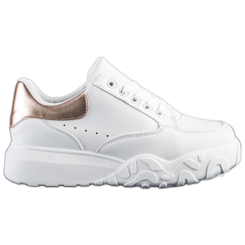 SHELOVET Scarpe da ginnastica bianche alla moda bianca d'oro