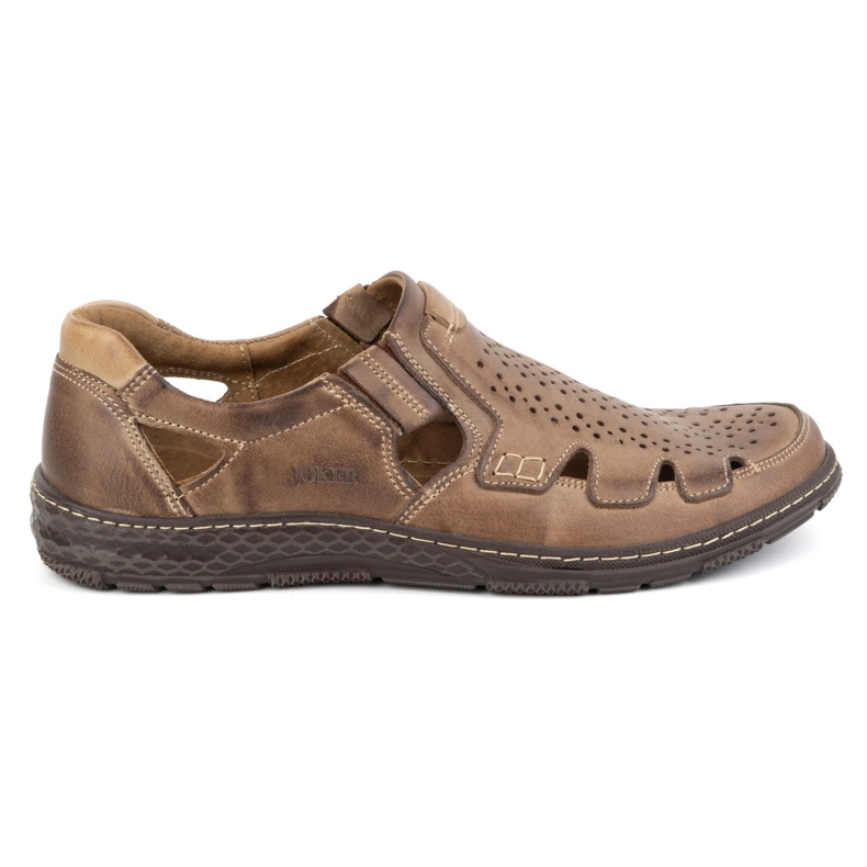 Joker Scarpe estive da uomo in pelle, slip-on 500J marrone
