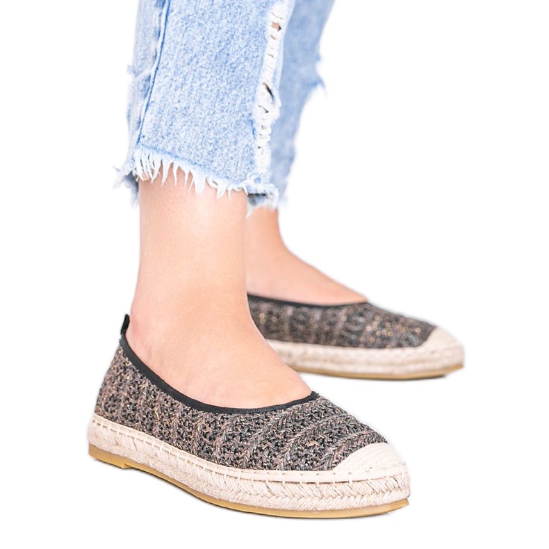 Espadrillas marroni con filo Zoey dorato marrone