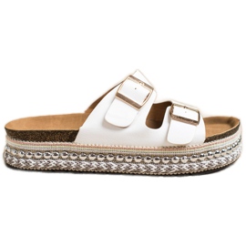 SHELOVET Pantofole Con Plateau Decorativo bianco