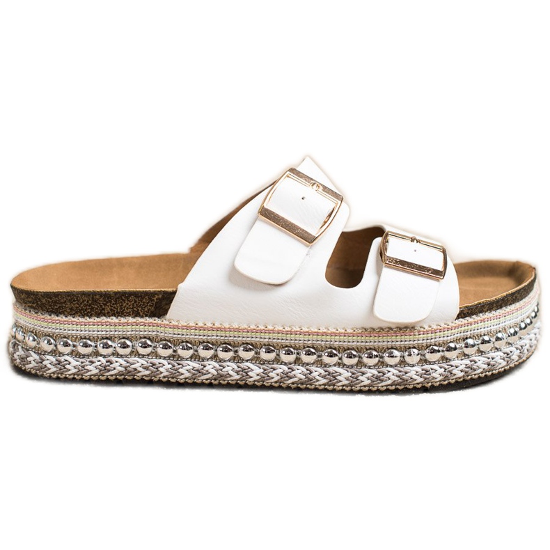 SHELOVET Pantofole Con Plateau Decorativo bianca