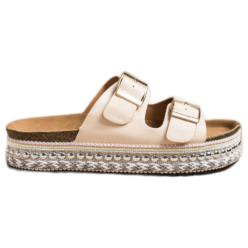 SHELOVET Pantofole Con Plateau Decorativo beige