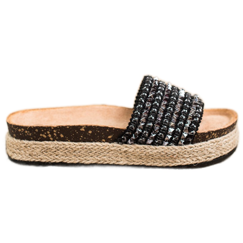 Groto Gogo Pantofole Nere Con Borchie nero