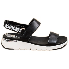 Filippo Sandali In Pelle Con Velcro nero