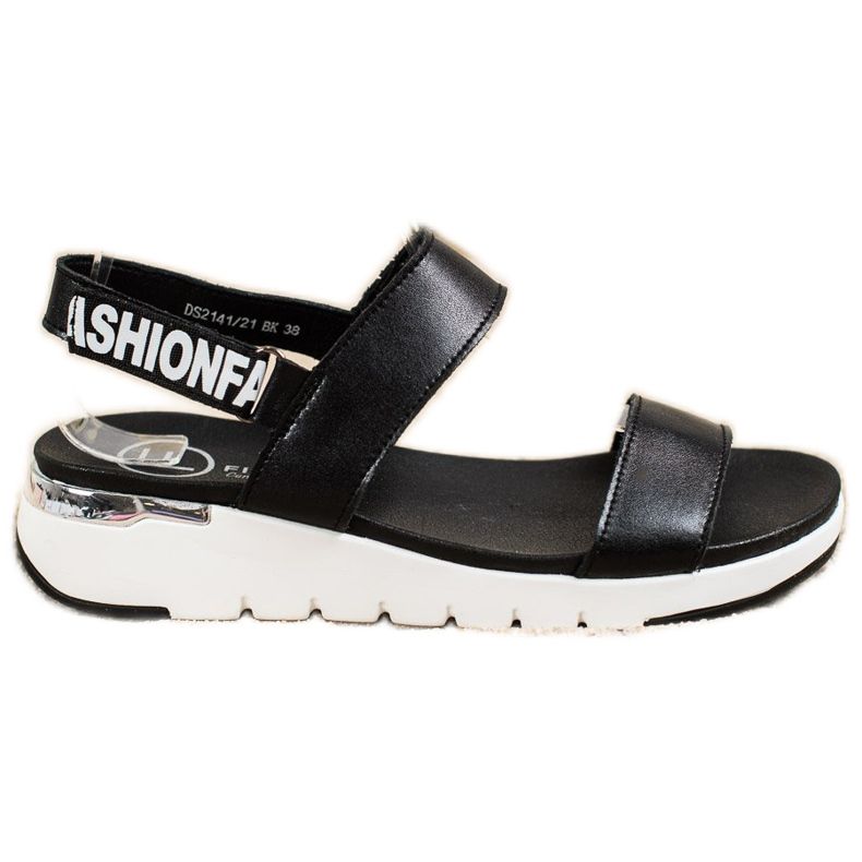 Filippo Sandali In Pelle Con Velcro nero