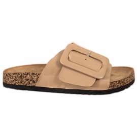SHELOVET Pantofole In Ecopelle Con Fibbia marrone