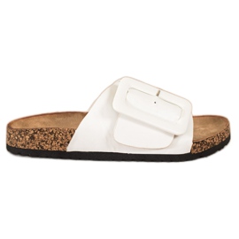 SHELOVET Pantofole In Ecopelle Con Fibbia bianco