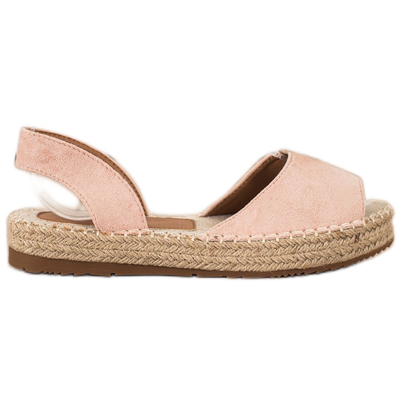 Ideal Shoes Espadrillas senza lacci rosa