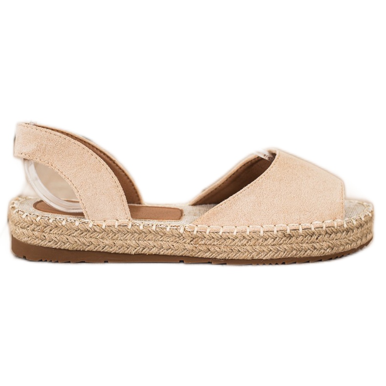 Ideal Shoes Espadrillas senza lacci beige