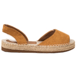 Ideal Shoes Espadrillas senza lacci marrone
