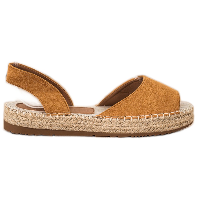Ideal Shoes Espadrillas senza lacci marrone