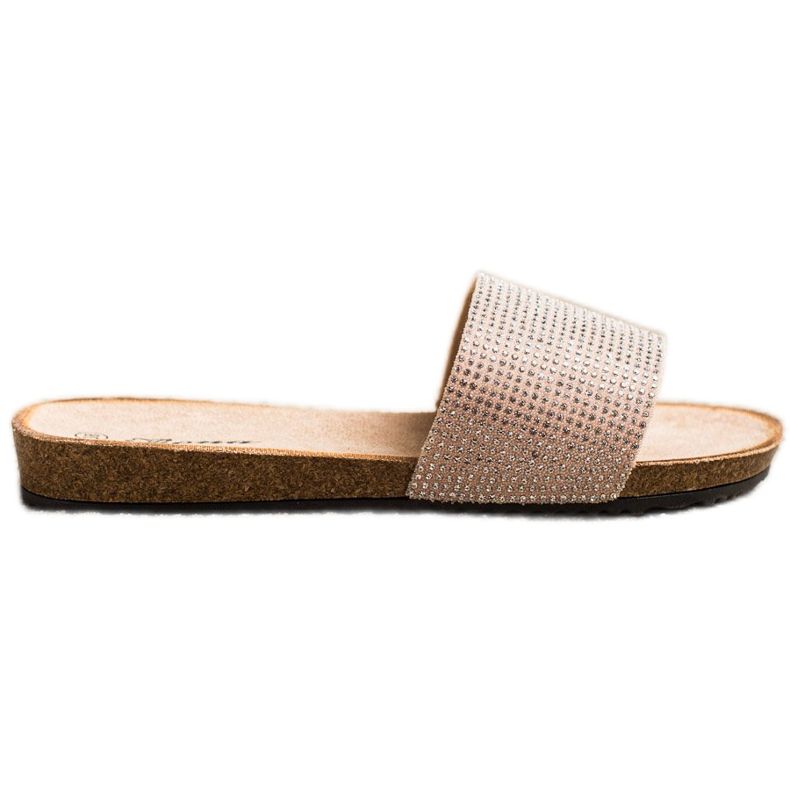 Bona Pantofole Eleganti Con Cubic Zirconia rosa
