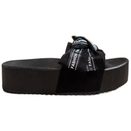 SHELOVET Pantofole Alla Moda Con Fiocco nero