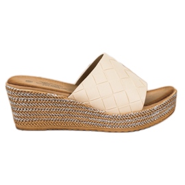 Bona Sandali con zeppa beige