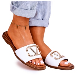 Nicole Pantofole classiche da donna in pelle bianche Evie bianco d'oro