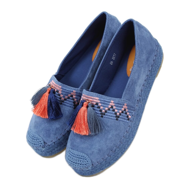 Blu 1735 Espadrillas blu con frange