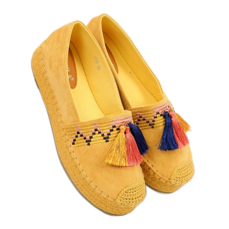 Espadrillas con frange miele 1735 Giallo
