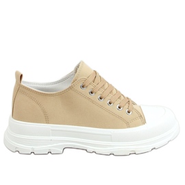 Sneakers donna beige LA122 Kaki cachi