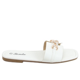Pantofole con catena decorativa bianco 35-230 Bianco