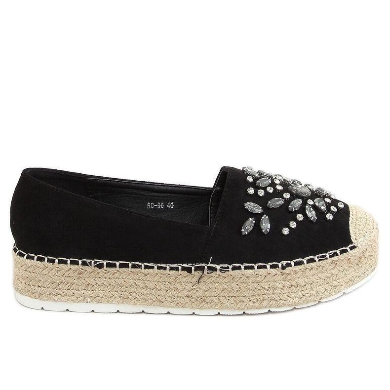 RC-96 Espadrillas nere con pietre nero