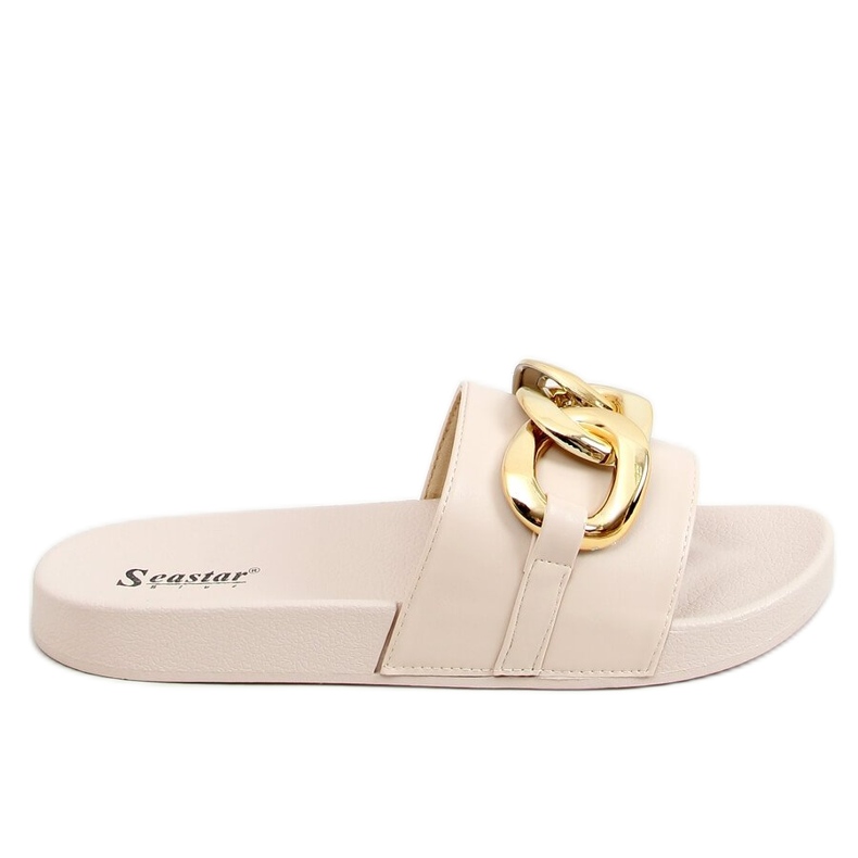 Pantofole beige con catena CK203 Beige