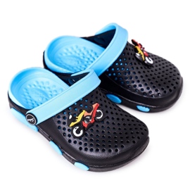 Pantofole in schiuma per bambini Kroks Nero-Blu Oliver