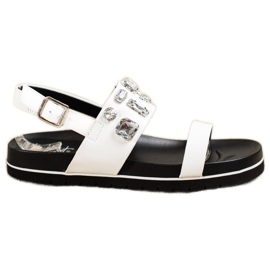 SHELOVET Sandali Bianchi Con Cristalli bianco