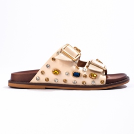 Seastar Infradito alla moda con cristalli beige