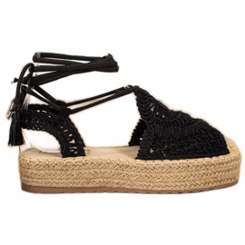 Seastar Espadrillas legate sulla piattaforma nero