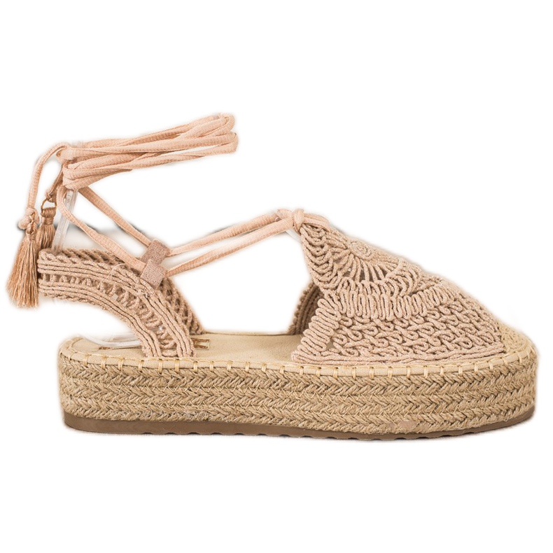 Seastar Espadrillas legate sulla piattaforma beige