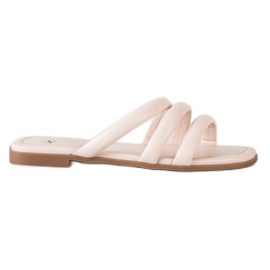 Seastar Pantofole in ecopelle con cinturini beige
