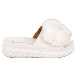 Seastar Pantofole Bianche Con Pelliccia bianco