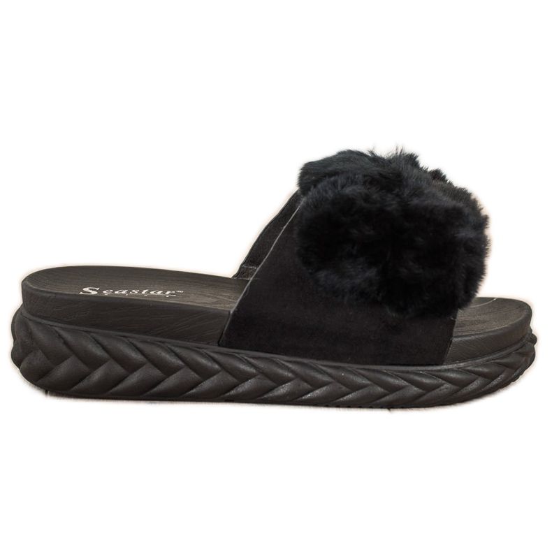 Seastar Pantofole Nere Con Pelliccia nero