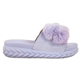 Seastar Pantofole Viola Con Pelliccia