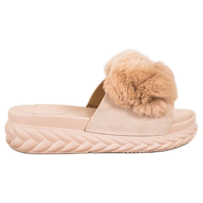 Seastar Pantofole Beige Con Pelliccia