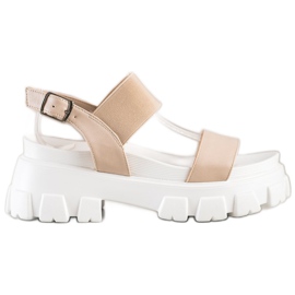 Seastar Sandali beige sulla piattaforma di moda bianca