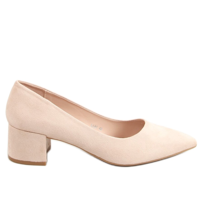 Scarpe con tacco basso beige LL81 Beige