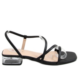 Sandali su tacco trasparente nero TU161P Black