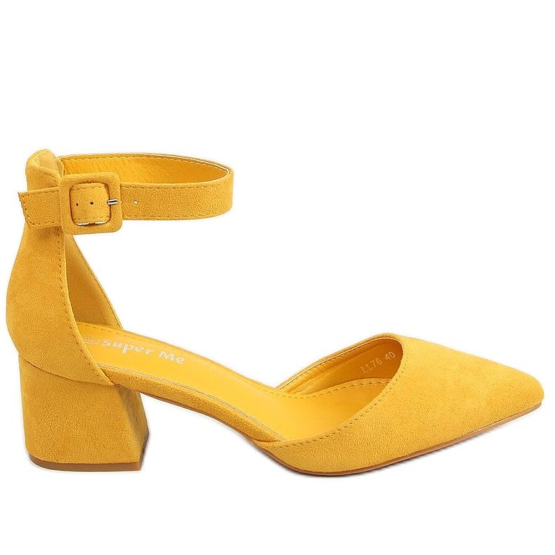 Décolleté con tacco largo miele LL76 Yellow giallo