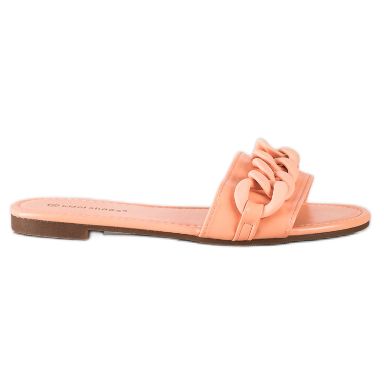 Ideal Shoes Pantofole arancioni alla moda arancia