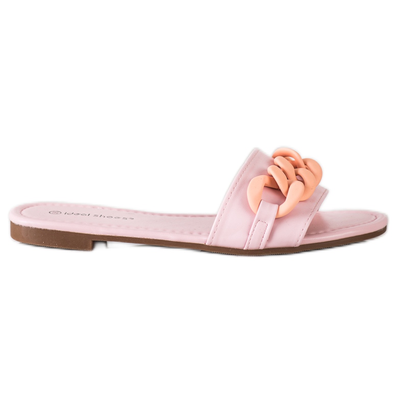 Ideal Shoes Pantofole rosa alla moda
