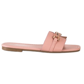 Renda Pantofole Eleganti Con Ornamento rosa