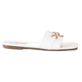 Renda Pantofole Eleganti Con Ornamento bianca