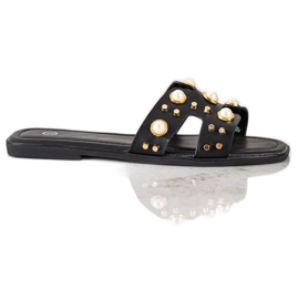 SHELOVET Pantofole alla moda con strass nero