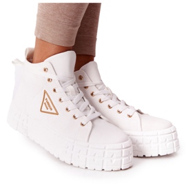 Sneakers alte da donna su piattaforma bianca Manhattan