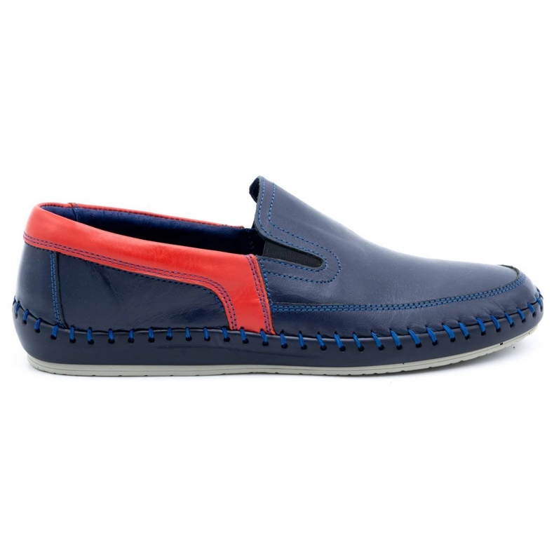 Olivier Mocassini uomo in pelle 412K blu navy