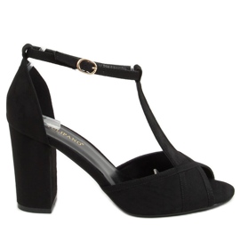Sandali neri con tacco alto P1L1798-3 Nero